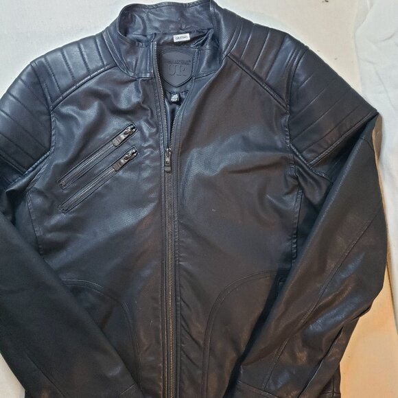 Urban Republic Boy's Black Faux Leather Moto Jacket - Size XL 18/20 - Picture 3 of 8